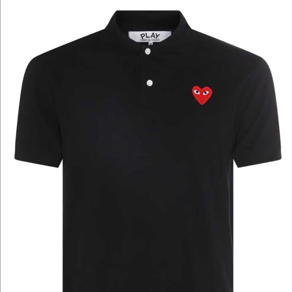 Comme des Garcons Black Polo with Heart Logo